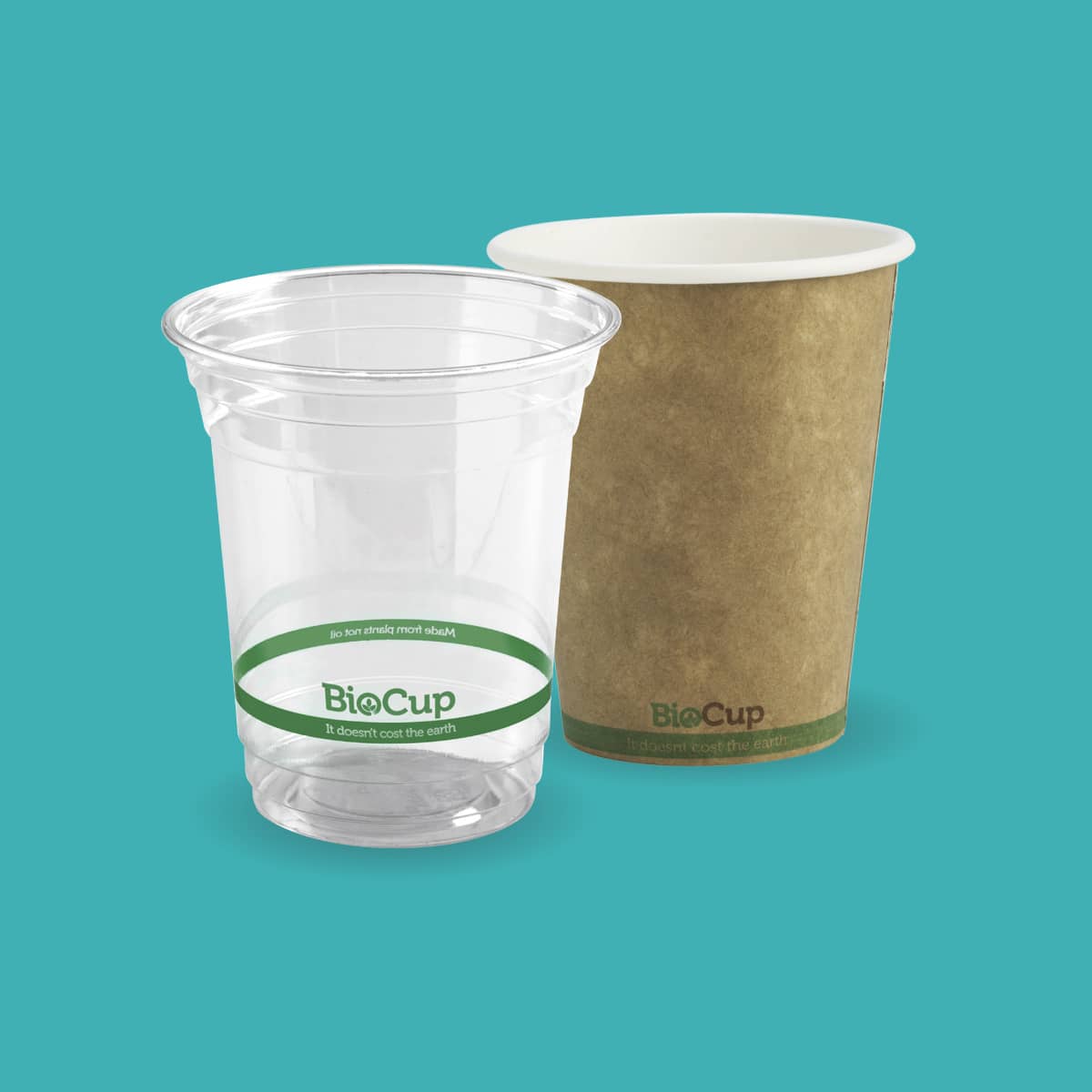 Two PLA plastic cups