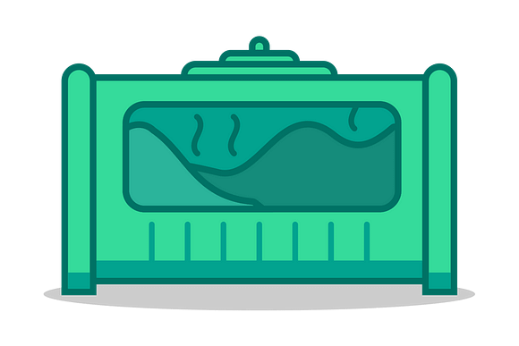 An icon of in-vessel compost. It represents a vessel with compost inside.
