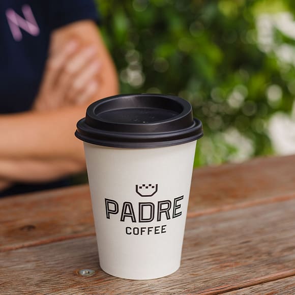 Padre Coffee uses BioPak certified compostable coffee cups and lids